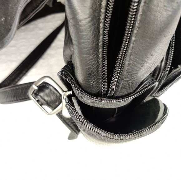 Vintage leather backpack small black - Picture 10 of 14